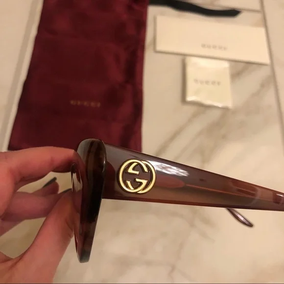 Gucci Show Stoppee Cat-Eye Sunglasses - Havana Brown Gucci | Accessories | New Show Stopper Gucci Cat Eye  main image 4